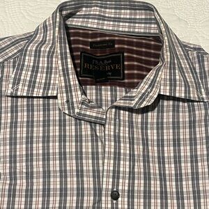 Jos. A. Bank Reserve Plaid Shirt - Black, White, Red